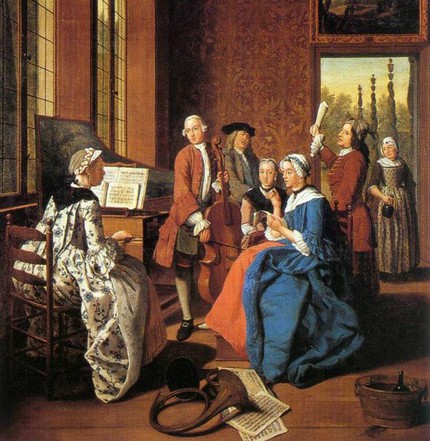 Ян Йозеф Хореманс II  ⁄  Web Gallery of Art. Концерт в интерьре. 1764. Холст, масло. 120х108