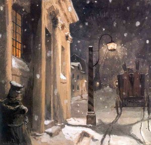 Германн у подъезда дома графини. 1910