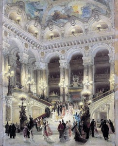 Парадная лестница, ведущая в зал, салоны и фойе 1877. Louis Beroud