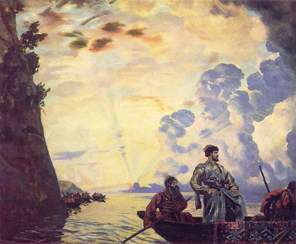 «Стенька Разин на Волге». Борис Кустодиев, 1918