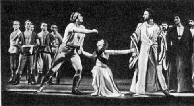 Сцена из постановки балета «Семь красавиц» в 1959 году. Азербайджанский театр оперы и балета им. М.Ф. Ахундова