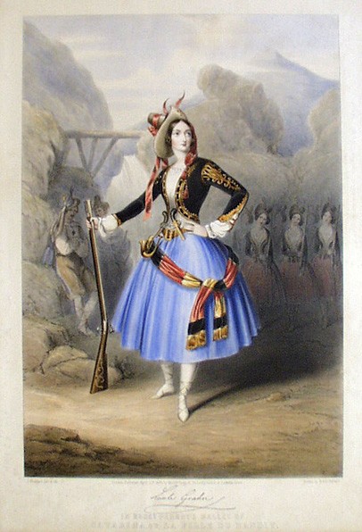 Люсиль Гран – последняя из звезд великого романтического балета. Литография 1848 г.