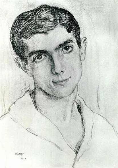 Леонид Мясин, рисунок Льва Бакста, 1914