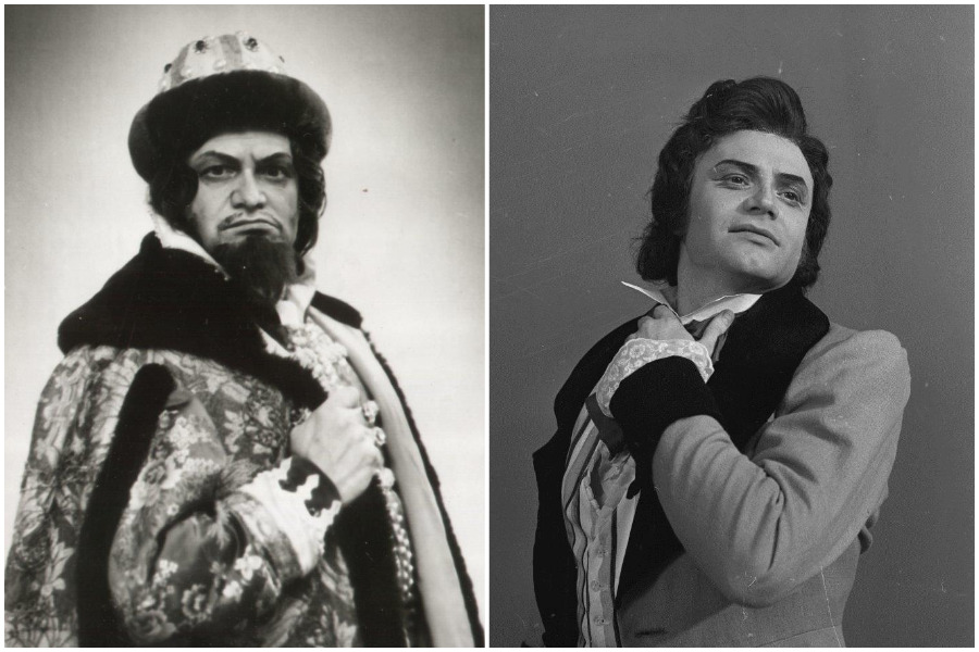 Слева: Константин Плужников — Шуйский в опере «Борис Годунов». Справа: Константин Плужников — Ленский в опере «Евгений Онегин»
© Архив Мариинского театра