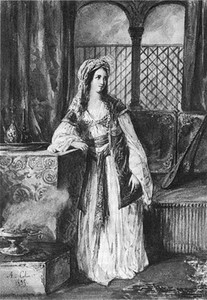 Cornélie Falcon as Rachel (1835). Portrait by A. Colin.