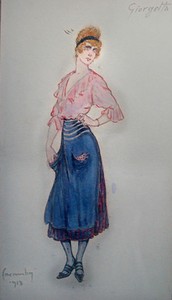 Эскиз костюма Жоржетты, 1918 год