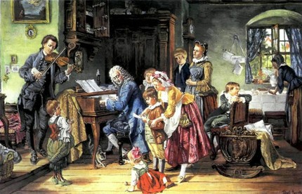 Семейство Баха за музицированием. С картины неизвестного художника XIX века