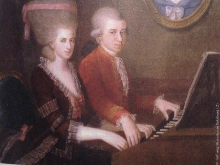 портрет Моцарта с сестрой