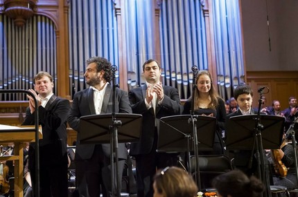 Ованес Айвазян (тенор), Арсен Согомонян (баритон),Мария Векилова (орган), Валера Козловский (дискант)