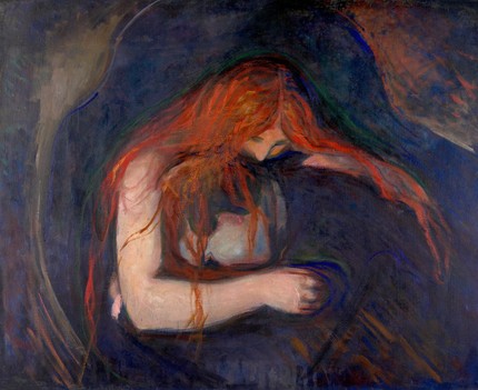Картина Эдварда Мунка «Вампир» («Любовь и боль»), 1893