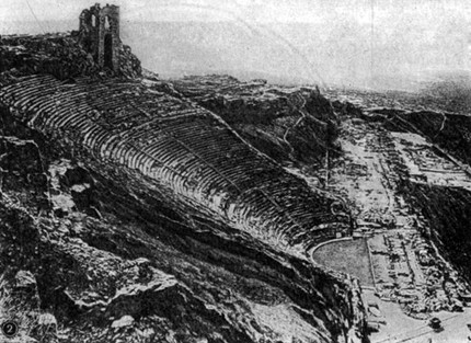 Руины театра в Пергаме (Малая Азия). Эллинистическая эпоха
