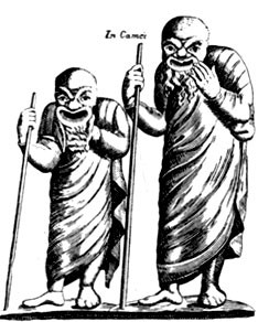 Комические персонажи. Быть может; греки — философы, выводившиеся в литературной ателлане