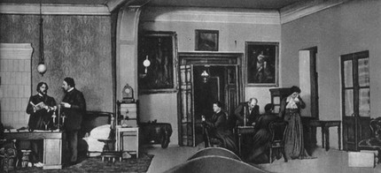 Сцена из спектакля «Чайка» Чехова. Московский Художественный театр. 1898