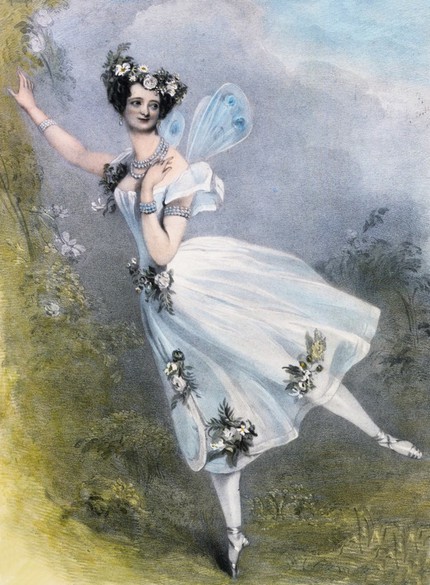 Мария Тальони в балете «Флора и Зефир». Литография, 1831.